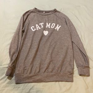 Amazon long sleeve “cat mom” tee size S
